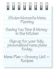 stolen moments menu plan